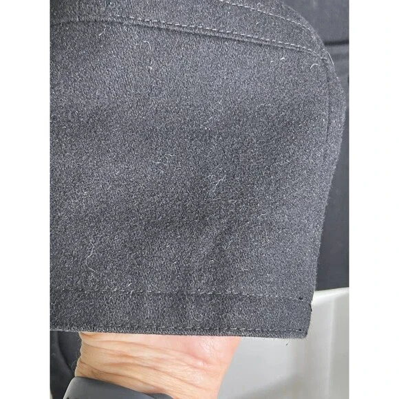 Calvin Klein Peacoat Womens 10 Black Jacket Wool Double Breasted Pocket Neck - Picture 16 of 16